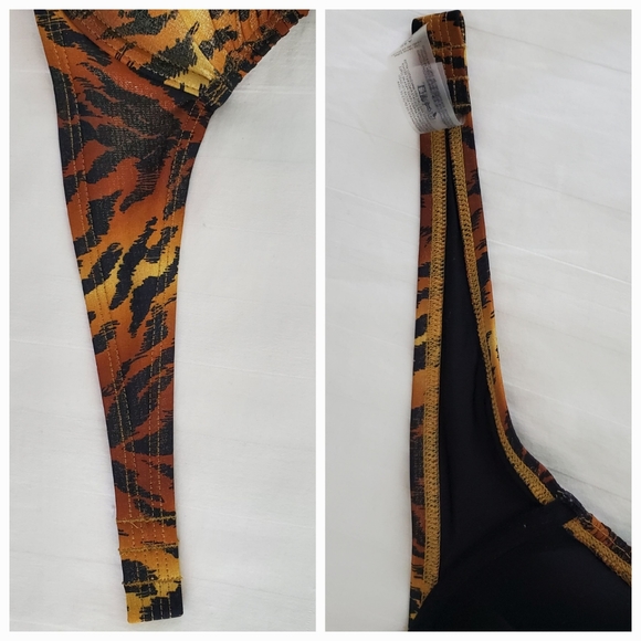 Victoria's Secret Swim Bombshell Tiger Print Shimmer Bikini Top & Bottom 34A XS - Picture 5 of 16